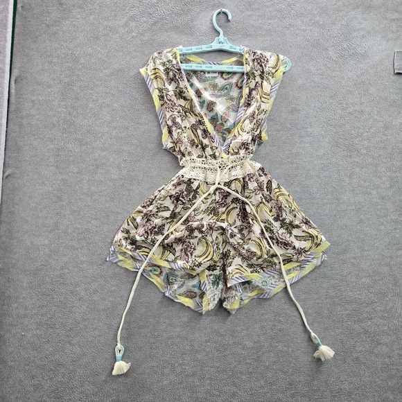 Free People Tops - Free People Women Romper SMALL Floral Paisley Intimately Watching Waves Lace